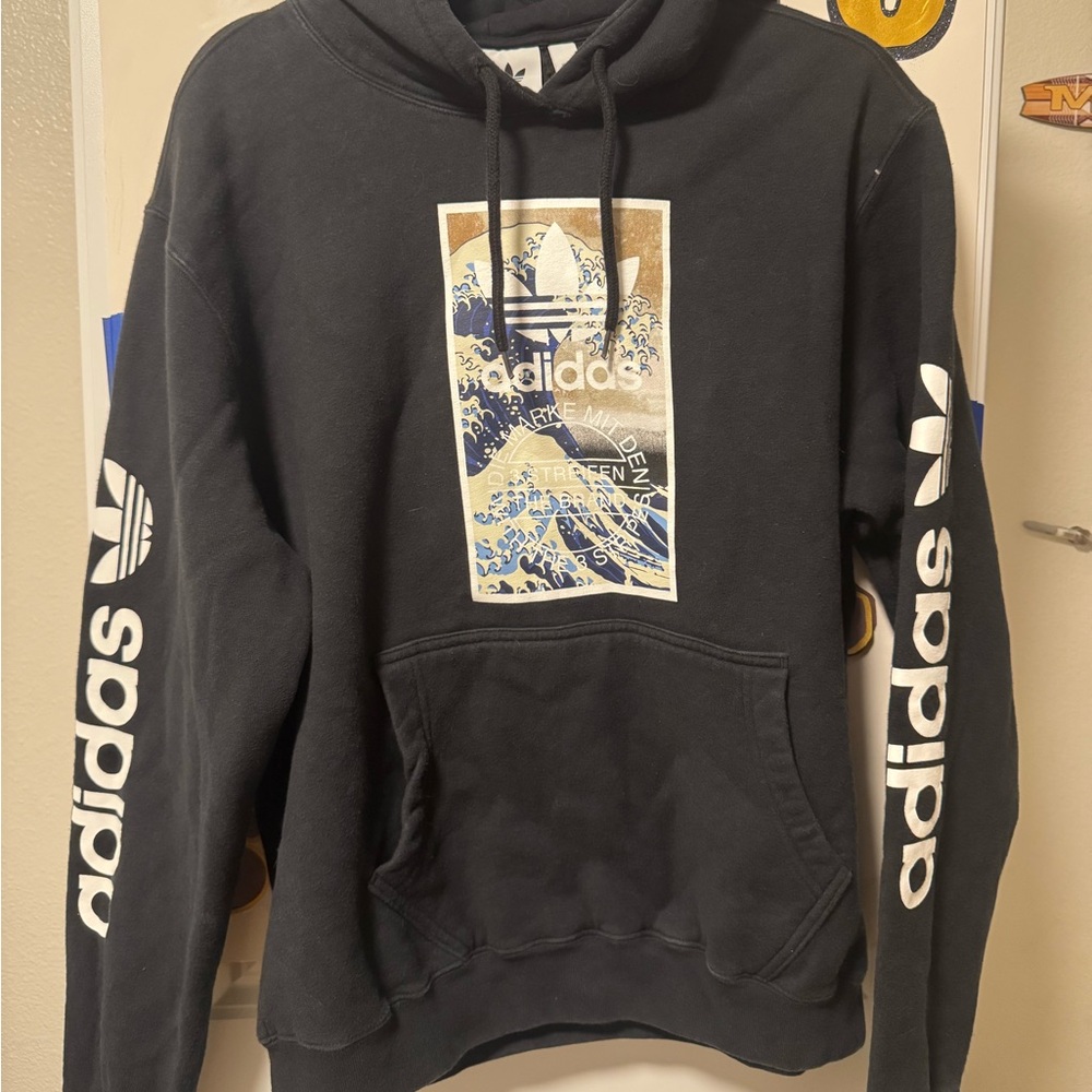 Adidas Black Graphic Sweatshirt Hoodie